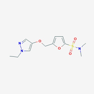 molecular formula C12H17N3O4S B6626393 5-[(1-ethylpyrazol-4-yl)oxymethyl]-N,N-dimethylfuran-2-sulfonamide 