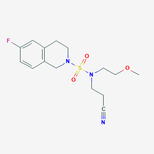 molecular formula C15H20FN3O3S B6626419 N-(2-cyanoethyl)-6-fluoro-N-(2-methoxyethyl)-3,4-dihydro-1H-isoquinoline-2-sulfonamide 