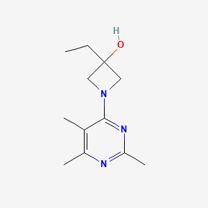 molecular formula C12H19N3O B6626421 3-Ethyl-1-(2,5,6-trimethylpyrimidin-4-yl)azetidin-3-ol 