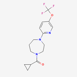 molecular formula C15H18F3N3O2 B6626426 Cyclopropyl-[4-[5-(trifluoromethoxy)pyridin-2-yl]-1,4-diazepan-1-yl]methanone 