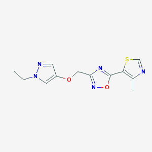 3-[(1-Ethylpyrazol-4-yl)oxymethyl]-5-(4-methyl-1,3-thiazol-5-yl)-1,2,4-oxadiazole