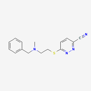 molecular formula C15H16N4S B6626452 6-[2-[Benzyl(methyl)amino]ethylsulfanyl]pyridazine-3-carbonitrile 