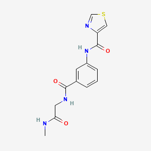 molecular formula C14H14N4O3S B6626472 N-[3-[[2-(methylamino)-2-oxoethyl]carbamoyl]phenyl]-1,3-thiazole-4-carboxamide 