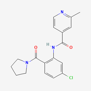 molecular formula C18H18ClN3O2 B6626479 N-[5-chloro-2-(pyrrolidine-1-carbonyl)phenyl]-2-methylpyridine-4-carboxamide 