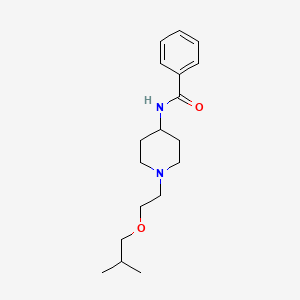 molecular formula C18H28N2O2 B6626481 N-[1-[2-(2-methylpropoxy)ethyl]piperidin-4-yl]benzamide 