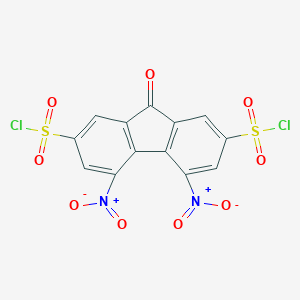 molecular formula C13H4Cl2N2O9S2 B066265 4,5-Dinitro-9-oxofluorene-2,7-disulfonyl chloride CAS No. 192208-60-9