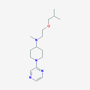 molecular formula C16H28N4O B6626517 N-methyl-N-[2-(2-methylpropoxy)ethyl]-1-pyrazin-2-ylpiperidin-4-amine 