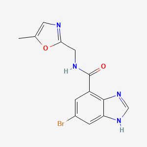 molecular formula C13H11BrN4O2 B6626523 6-bromo-N-[(5-methyl-1,3-oxazol-2-yl)methyl]-1H-benzimidazole-4-carboxamide 