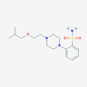 molecular formula C16H27N3O3S B6626529 2-[4-[2-(2-Methylpropoxy)ethyl]piperazin-1-yl]benzenesulfonamide 