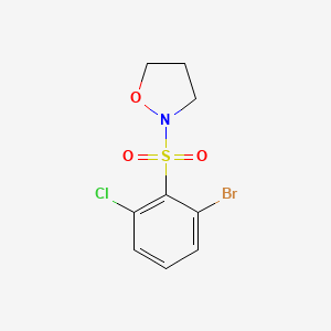 molecular formula C9H9BrClNO3S B6626566 2-(2-Bromo-6-chlorophenyl)sulfonyl-1,2-oxazolidine 