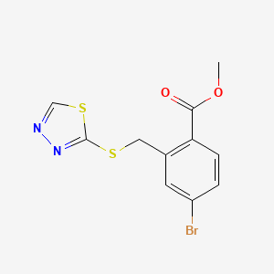 molecular formula C11H9BrN2O2S2 B6626589 Methyl 4-bromo-2-(1,3,4-thiadiazol-2-ylsulfanylmethyl)benzoate 