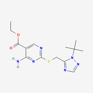 Ethyl 4-amino-2-[(2-tert-butyl-1,2,4-triazol-3-yl)methylsulfanyl]pyrimidine-5-carboxylate