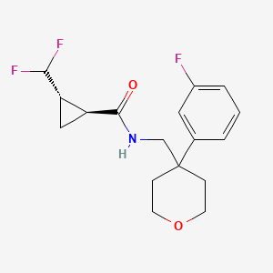 molecular formula C17H20F3NO2 B6626596 (1S,2S)-2-(difluoromethyl)-N-[[4-(3-fluorophenyl)oxan-4-yl]methyl]cyclopropane-1-carboxamide 