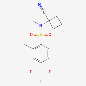 molecular formula C14H15F3N2O2S B6626605 N-(1-cyanocyclobutyl)-N,2-dimethyl-4-(trifluoromethyl)benzenesulfonamide 