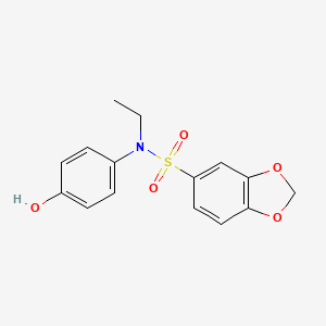 molecular formula C15H15NO5S B6626609 N-ethyl-N-(4-hydroxyphenyl)-1,3-benzodioxole-5-sulfonamide 