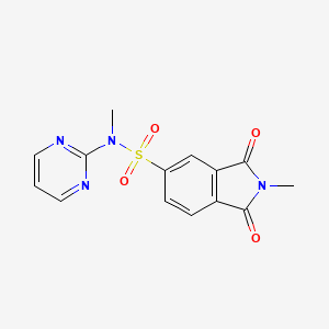 molecular formula C14H12N4O4S B6626632 N,2-dimethyl-1,3-dioxo-N-pyrimidin-2-ylisoindole-5-sulfonamide 