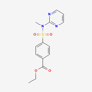 molecular formula C14H15N3O4S B6626636 Ethyl 4-[methyl(pyrimidin-2-yl)sulfamoyl]benzoate 
