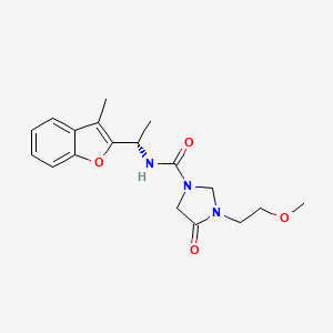 3-(2-methoxyethyl)-N-[(1S)-1-(3-methyl-1-benzofuran-2-yl)ethyl]-4-oxoimidazolidine-1-carboxamide