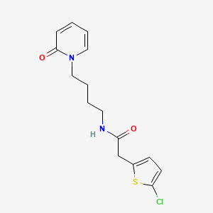 molecular formula C15H17ClN2O2S B6626669 2-(5-chlorothiophen-2-yl)-N-[4-(2-oxopyridin-1-yl)butyl]acetamide 