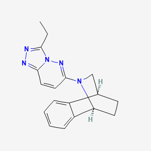 molecular formula C18H19N5 B6626717 (1S,8S)-9-(3-ethyl-[1,2,4]triazolo[4,3-b]pyridazin-6-yl)-9-azatricyclo[6.2.2.02,7]dodeca-2,4,6-triene 