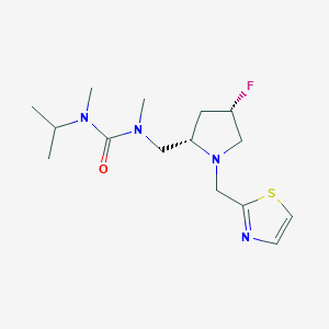 1-[[(2S,4S)-4-fluoro-1-(1,3-thiazol-2-ylmethyl)pyrrolidin-2-yl]methyl]-1,3-dimethyl-3-propan-2-ylurea