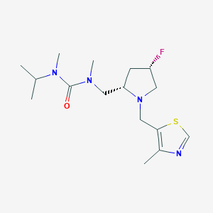 1-[[(2S,4S)-4-fluoro-1-[(4-methyl-1,3-thiazol-5-yl)methyl]pyrrolidin-2-yl]methyl]-1,3-dimethyl-3-propan-2-ylurea