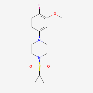 molecular formula C14H19FN2O3S B6626735 1-Cyclopropylsulfonyl-4-(4-fluoro-3-methoxyphenyl)piperazine 