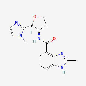 molecular formula C17H19N5O2 B6626752 2-methyl-N-[(2S,3S)-2-(1-methylimidazol-2-yl)oxolan-3-yl]-1H-benzimidazole-4-carboxamide 