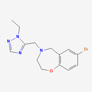 molecular formula C14H17BrN4O B6626779 7-bromo-4-[(2-ethyl-1,2,4-triazol-3-yl)methyl]-3,5-dihydro-2H-1,4-benzoxazepine 