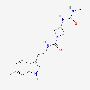 molecular formula C18H25N5O2 B6626780 N-[2-(1,6-dimethylindol-3-yl)ethyl]-3-(methylcarbamoylamino)azetidine-1-carboxamide 