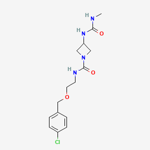 molecular formula C15H21ClN4O3 B6626785 N-[2-[(4-chlorophenyl)methoxy]ethyl]-3-(methylcarbamoylamino)azetidine-1-carboxamide 