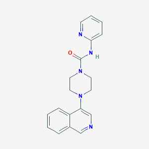 molecular formula C19H19N5O B6626794 4-isoquinolin-4-yl-N-pyridin-2-ylpiperazine-1-carboxamide 