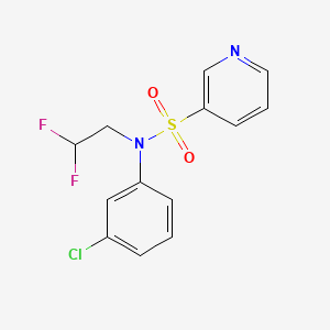 molecular formula C13H11ClF2N2O2S B6626826 N-(3-chlorophenyl)-N-(2,2-difluoroethyl)pyridine-3-sulfonamide 