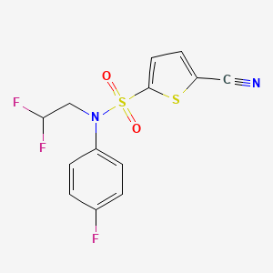 5-cyano-N-(2,2-difluoroethyl)-N-(4-fluorophenyl)thiophene-2-sulfonamide