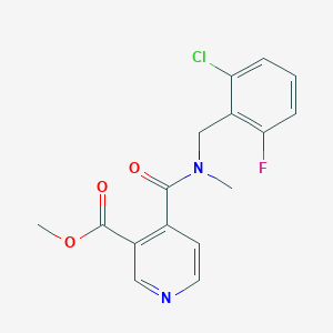 molecular formula C16H14ClFN2O3 B6626841 Methyl 4-[(2-chloro-6-fluorophenyl)methyl-methylcarbamoyl]pyridine-3-carboxylate 