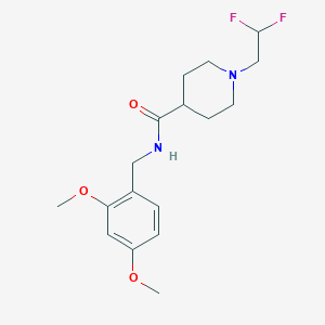 molecular formula C17H24F2N2O3 B6626853 1-(2,2-difluoroethyl)-N-[(2,4-dimethoxyphenyl)methyl]piperidine-4-carboxamide 