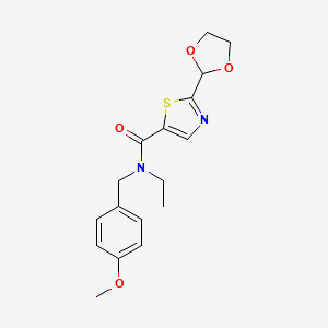 2-(1,3-dioxolan-2-yl)-N-ethyl-N-[(4-methoxyphenyl)methyl]-1,3-thiazole-5-carboxamide