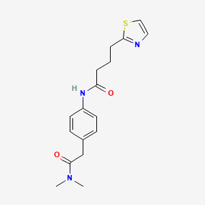 molecular formula C17H21N3O2S B6626860 N-[4-[2-(dimethylamino)-2-oxoethyl]phenyl]-4-(1,3-thiazol-2-yl)butanamide 