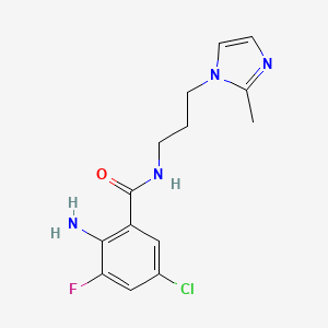 2-amino-5-chloro-3-fluoro-N-[3-(2-methylimidazol-1-yl)propyl]benzamide