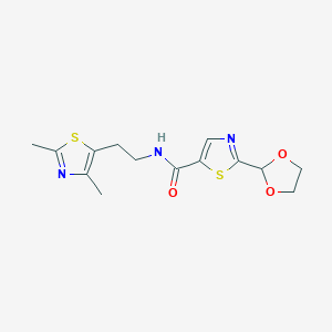 N-[2-(2,4-dimethyl-1,3-thiazol-5-yl)ethyl]-2-(1,3-dioxolan-2-yl)-1,3-thiazole-5-carboxamide