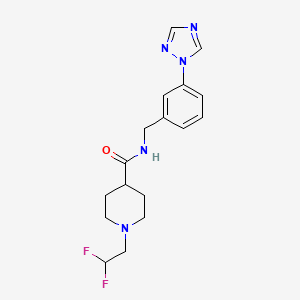 1-(2,2-difluoroethyl)-N-[[3-(1,2,4-triazol-1-yl)phenyl]methyl]piperidine-4-carboxamide