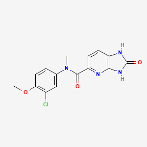molecular formula C15H13ClN4O3 B6626893 N-(3-chloro-4-methoxyphenyl)-N-methyl-2-oxo-1,3-dihydroimidazo[4,5-b]pyridine-5-carboxamide 