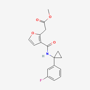 Methyl 2-[3-[[1-(3-fluorophenyl)cyclopropyl]carbamoyl]furan-2-yl]acetate