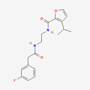 molecular formula C18H21FN2O3 B6626928 N-[2-[[2-(3-fluorophenyl)acetyl]amino]ethyl]-3-propan-2-ylfuran-2-carboxamide 