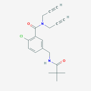 2-chloro-5-[(2,2-dimethylpropanoylamino)methyl]-N,N-bis(prop-2-ynyl)benzamide