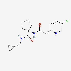 molecular formula C17H22ClN3O2 B6626968 1-[[2-(5-chloropyridin-2-yl)acetyl]amino]-N-(cyclopropylmethyl)cyclopentane-1-carboxamide 