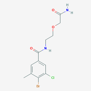 molecular formula C12H14BrClN2O3 B6626973 N-[2-(2-amino-2-oxoethoxy)ethyl]-4-bromo-3-chloro-5-methylbenzamide 