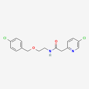 N-[2-[(4-chlorophenyl)methoxy]ethyl]-2-(5-chloropyridin-2-yl)acetamide