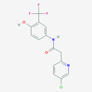 molecular formula C14H10ClF3N2O2 B6626987 2-(5-chloropyridin-2-yl)-N-[4-hydroxy-3-(trifluoromethyl)phenyl]acetamide 