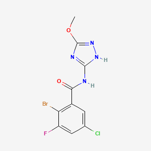 molecular formula C10H7BrClFN4O2 B6626993 2-bromo-5-chloro-3-fluoro-N-(3-methoxy-1H-1,2,4-triazol-5-yl)benzamide 